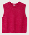 American Vintage Vito wool knit vest in magenta pink, flat lay