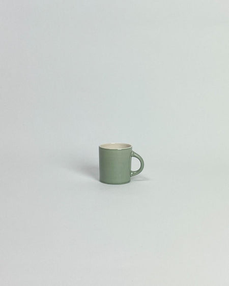Anne Black Candy Cup Tall in jade green glaze, hand-thrown porcelain tall espresso coffee mug