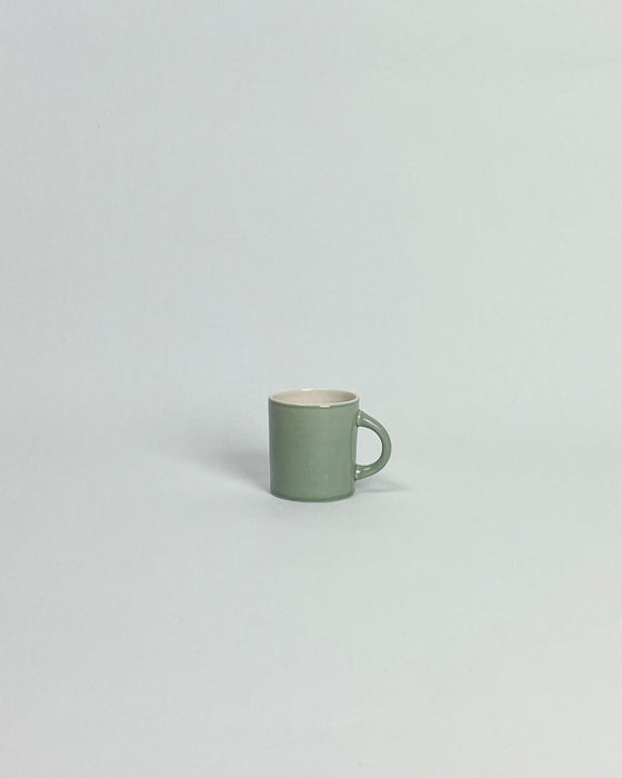 Anne Black Candy Cup Tall in jade green glaze, hand-thrown porcelain tall espresso coffee mug