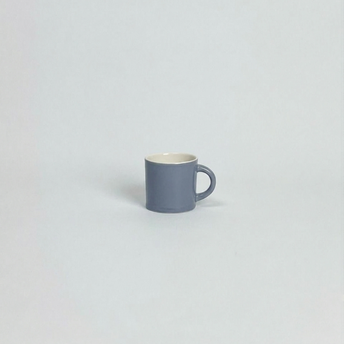 Anne Black Candy Cup Tall in mauve blue-grey glaze, hand-thrown porcelain tall espresso mug