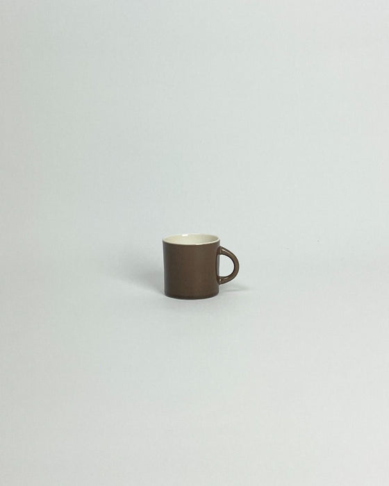 Anne Black Candy Cup Tall in mocha brown glaze, hand-thrown porcelain tall espresso coffee mug