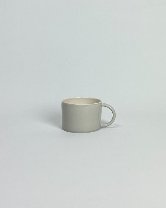 Anne Black Candy Cup Wide in concrete grey glaze, hand-thrown porcelain wide coffee mug