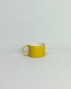 Anne Black Candy Cup Wide in mango yellow glaze, hand-thrown porcelain wide coffee mug