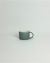 Anne Black Candy Cup Wide in petrol blue-grey glaze, hand-thrown porcelain wide coffee mug