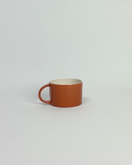 Anne Black Candy Cup Wide in terracotta glaze, hand-thrown porcelain wide coffee mug