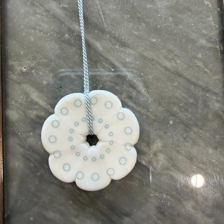 Anne Black flower ceramic pendant