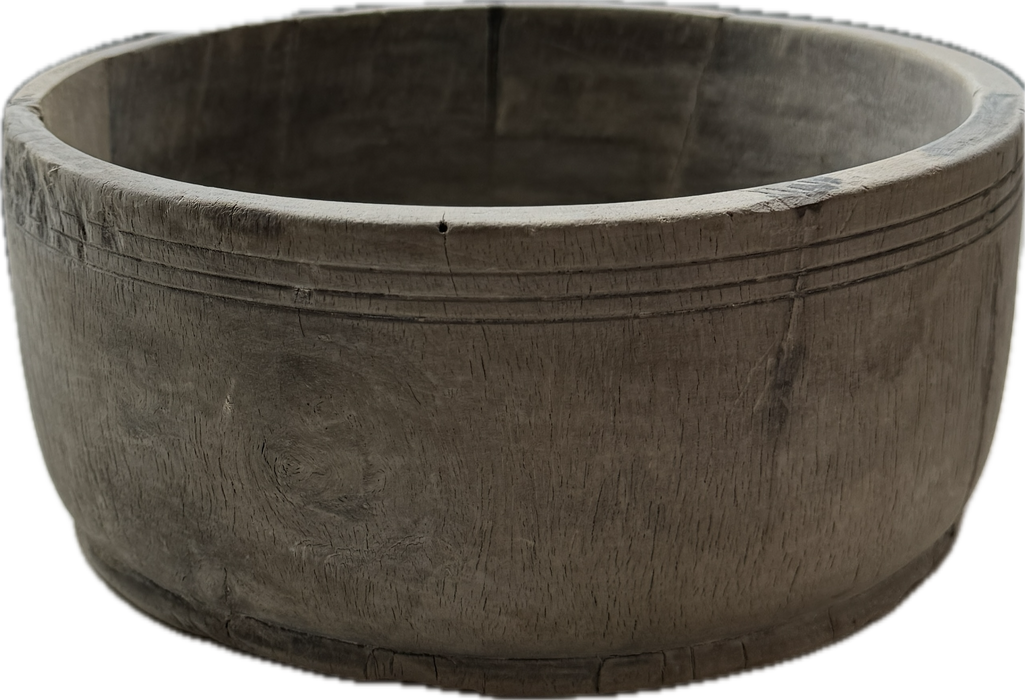 Barefoot gypsy Bleached Indian fruit bowl, alternate view