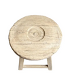 Barefoot gypsy Ramu elm side table, alternate view