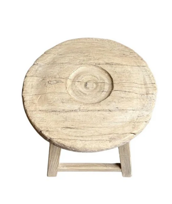 Barefoot gypsy Ramu elm side table, alternate view