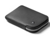 Bellroy Card Pocket zip leather wallet in black, closed front view