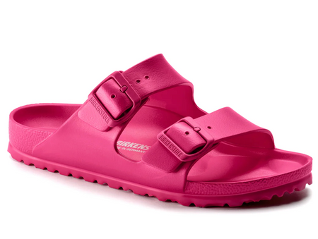 Birkenstock Arizona EVA slide in beetroot pink, side view