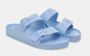 Birkenstock Arizona EVA stealth buckle slide in light blue, top view