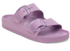 Birkenstock Arizona EVA stealth buckle slide in lilac, side view