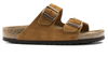 Birkenstock Arizona soft footbed sandal in mink suede, outer side view