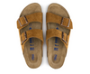 Birkenstock Arizona soft footbed sandal in mink suede, top view of the pair