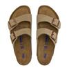 Birkenstock Arizona soft footbed sandal in taupe suede, top view of the pair