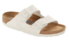 Birkenstock Arizona suede sandal in antique white with colour-matched footbed