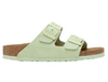 Birkenstock Arizona suede sandal in pale khaki green, side view