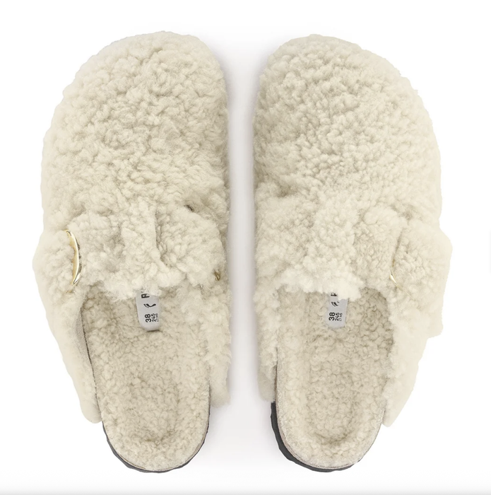 Birkenstock big buckle Teddy shearling Boston clog