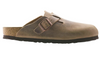 Birkenstock Boston clog in taupe leather, side view