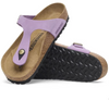 Birkenstock Gizeh thong sandal in crocus mauve, showing the footbed and sole