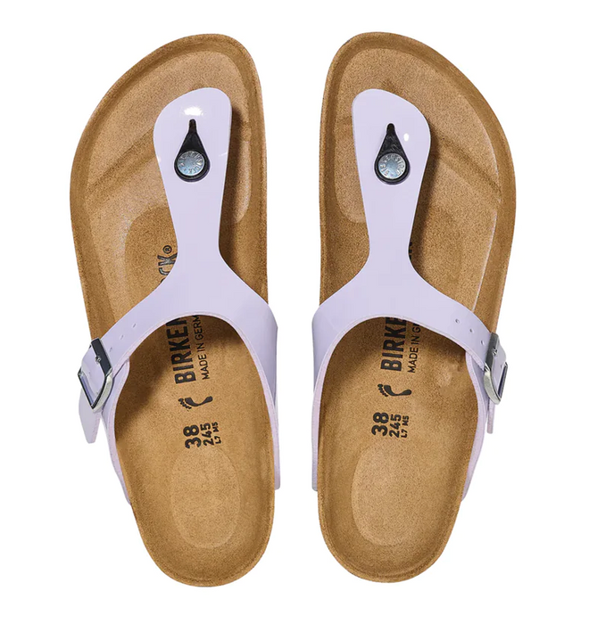 Birkenstock Gizeh vegan thong sandal in lavender, top view of the pair