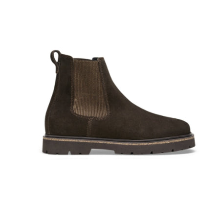 Birkenstock Highwood suede Chelsea ankle boot in mocca, side view
