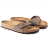 Birkenstock Madrid Big Buckle slide in mocca, side view
