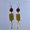 Candy Spender Jewels Sol y Mar resin earrings in garnet, moss and clear