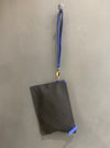 Chook Leaf zip pouch festival bag in cobalt and black