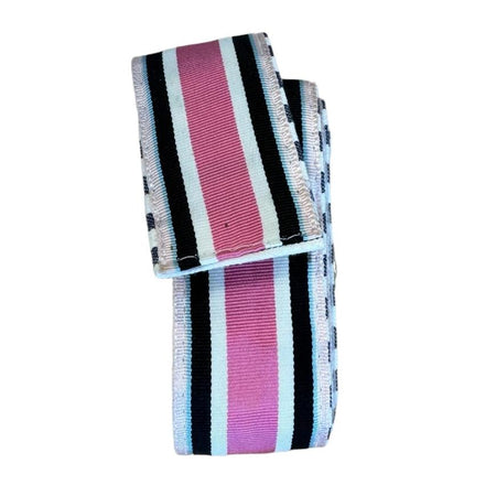 Daniella Farrell gros grain belt in pink and black