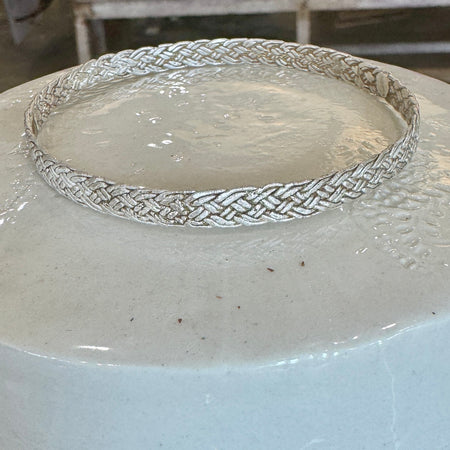 Daniella Farrell plaited pattern silver bangle