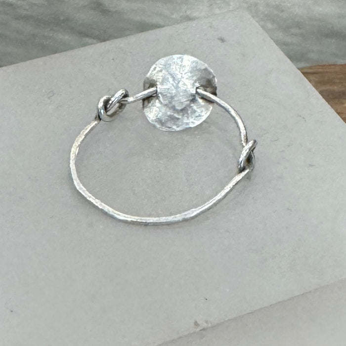 Daniella Farrell silver infinity disc ring, alternate view