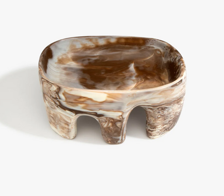 Dinosaur Designs large Branch bowl in cappuccino resin, angled view