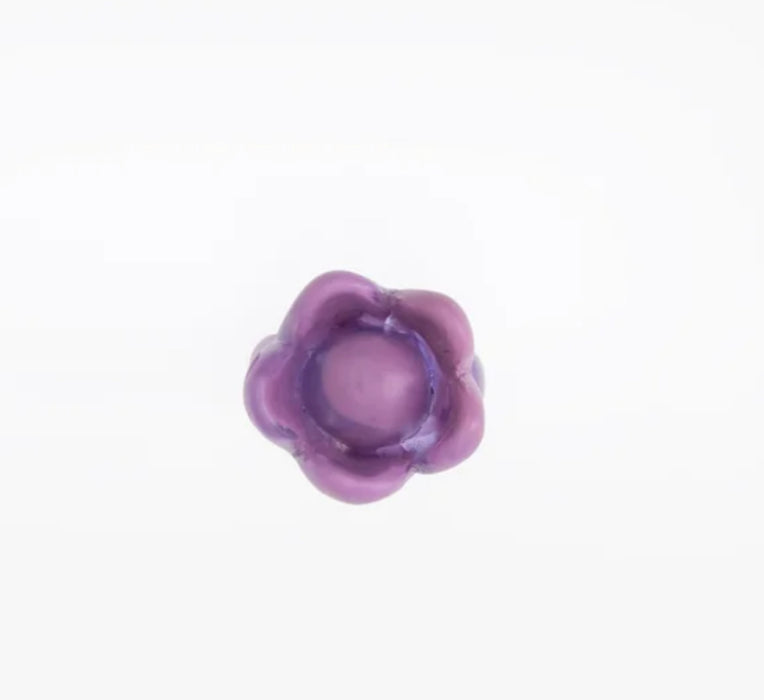 Dinosaur Designs Bud resin ring in grape purple, flower-shaped top view