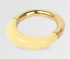 Dinosaur Designs Horn ring in lemon, pale yellow resin with gold-plated band