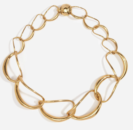 Dinosaur Designs Liquid chain choker necklace in gold-plated brass, flat lay