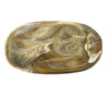 Dinosaur Designs Long offering bowl in light horn marbled resin, top view