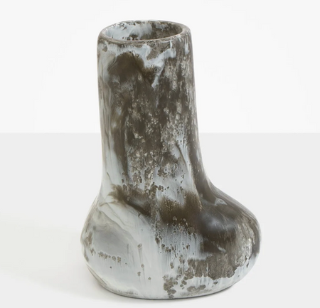 Dinosaur Designs Medium stem vase in granite, grey and white marbled resin