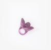 Dinosaur Designs Orchid resin ring in grape purple, side view