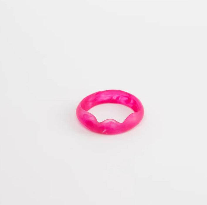 Dinosaur Designs Paradise resin bangle in flamingo hot pink