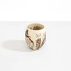 Dinosaur Designs Rock cup in cappuccino, cream resin with brown marbling