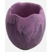 Dinosaur Designs Wide paradise vase in grape, purple resin with scalloped rim