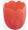 Dinosaur Designs Wide paradise vase in lychee, coral pink resin with scalloped rim