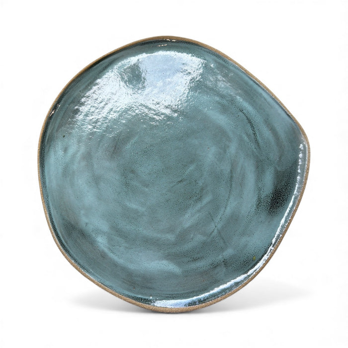 Drift Ceramics glazed platter in green and aqua wash