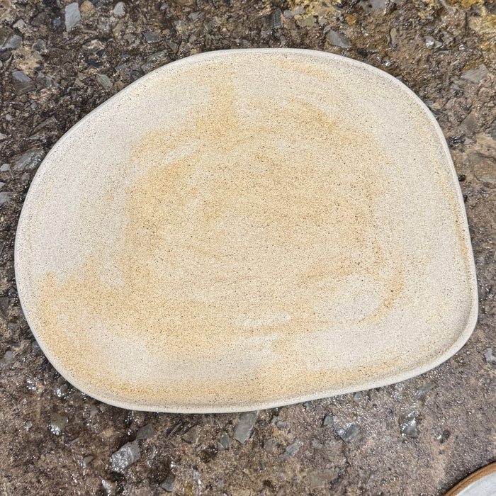 Drift Ceramics glazed platter in sandy speckle