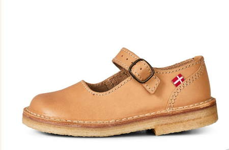 Duckfeet Himmerland leather Mary Jane shoe in bio tan, side view