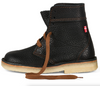 Duckfeet Sønderborg black pebbled leather lace-up ankle boot with crepe rubber sole