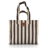 Eau bags Marché market bag in brown and white stripe