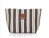 Eau bags Poche pouch in brown and white stripe